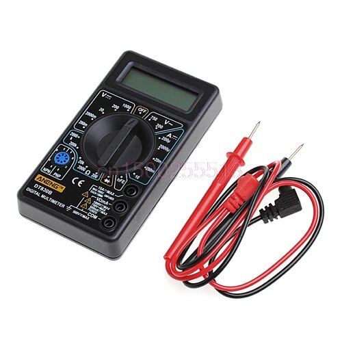 DT-830B Multimeter LCD Auto Range Voltmeter Digitale Ohmeter Volt Tester: Black