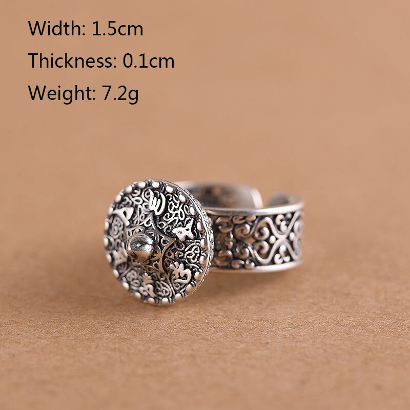 BALMORA Reale Dell'argento Sterlina 925 Tradizionale a Sei Carattere Proverbio Open Rotante Anelli per Le Donne Dell'annata Gioelleria Raffinata E Alla Moda Anelli