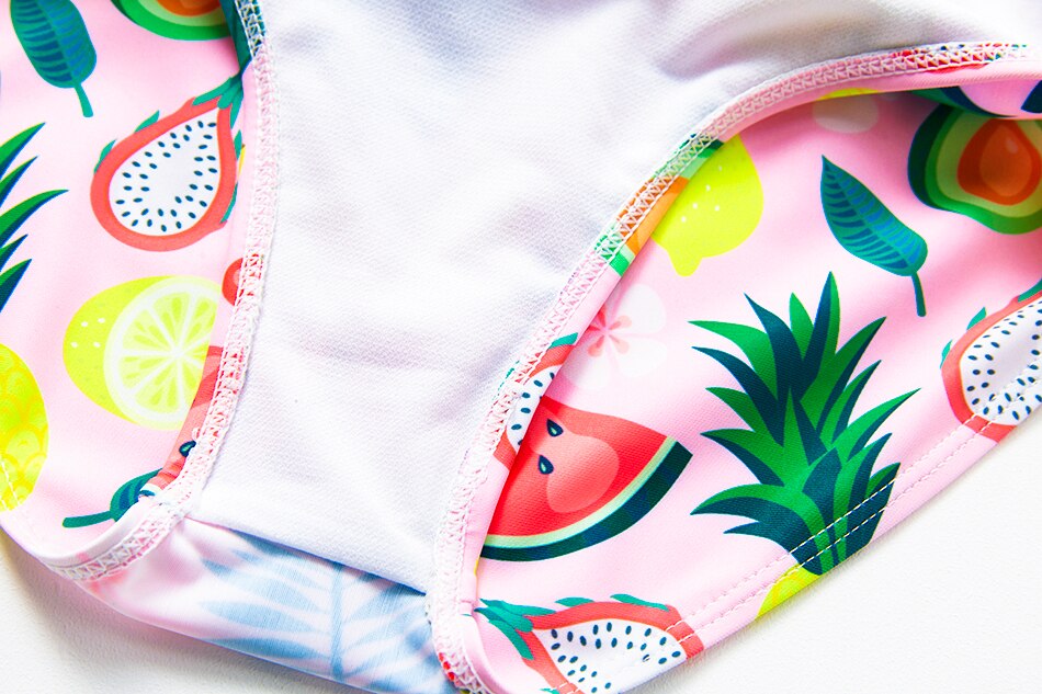 FEOYA Bikini 3-delig meisjes badpak met bloemen of bladeren print rok zomer strand badmode zonnebescherming badkleding stretch zwempak sneldrogend strandkleding 140 150 160 170, Haze blauw, 10-11 Jaar