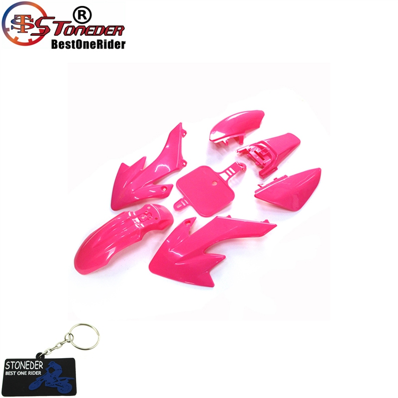 Stoneder Kuip Plastic Fender Kit Voor XR50 CRF50 Ssr Thumpstar Stomp Coolster Pitsterpro Braaap Sdg Gpx Dhz 50-160cc Pit Bike: Pink