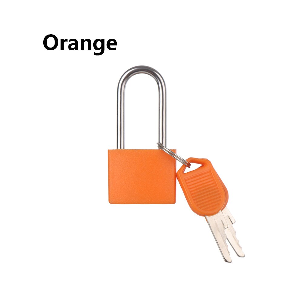 Colorful 1set Lengthen Mini Strong Steel Padlock Travel Tiny Suitcase Lock with 2 Keys Diary Protector: orange