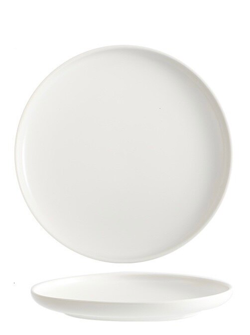 Vajilla de cocina de Color sólido, cerámica creativa Europea sencilla, bandeja para platos finos para ensalada, carne: Blanco / 6 pulgadas