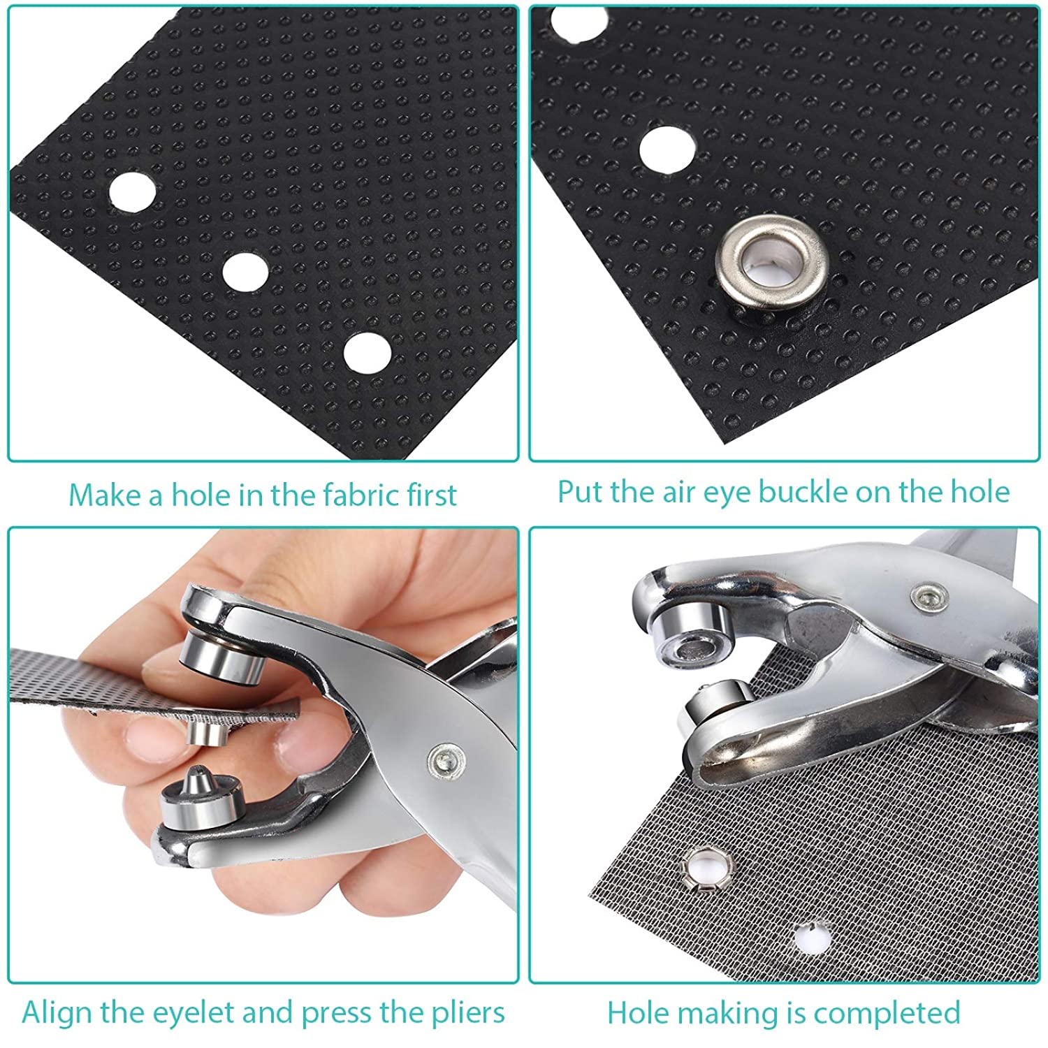 Kit de arandelas de Metal de 5mm, 400 piezas, 10 colores, Kits de ojales de Metal, juegos de ojales para zapatos, tela de cuero, cinturón, ropa