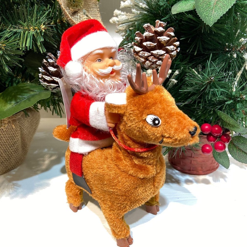 Santa Claus Riding On Elk Electric Musical Toy Santa Claus Electric ...