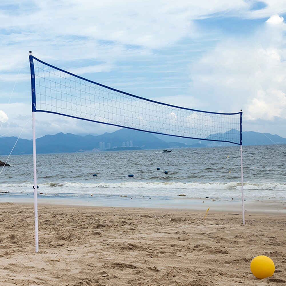 Foldable Tennis Accessories Mesh Outdooor Sports Volleyball Net Set Portable Badminton Adjustable Height Summer Beach Training