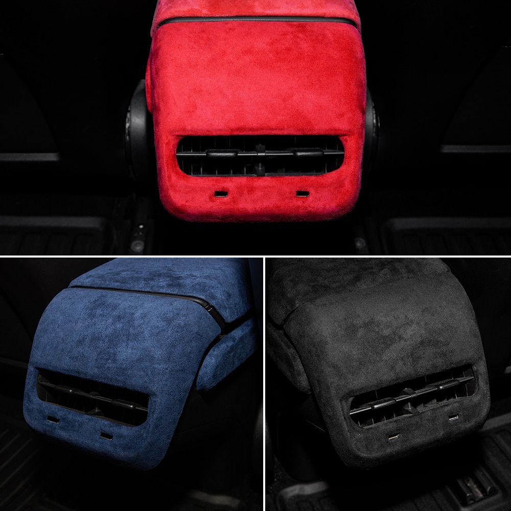 Heenvn ModelY Model3, protección Interior para Tesla Model 3, accesorios, tapa trasera de ventilación de escape de piel para Tesla Y Car Three