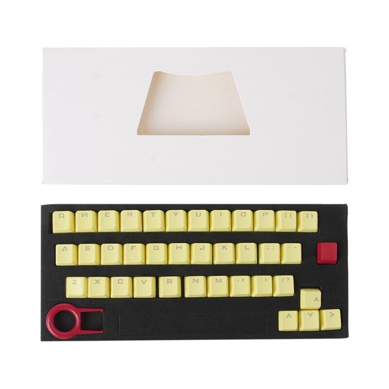 PBT 37 Toetsen Double shot Translucidus Backlit Keycaps voor Mechanische Toetsenbord: yellow