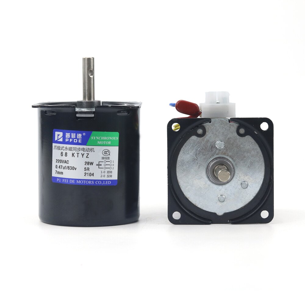 100KG 28W 68KTYZ 220 AC Permanent Magnet Synchron Motor Mit Halterung CW/CCW Metall Ausgerichtet Langsam Geschwindigkeit 2,5 zu 110RPM