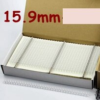 50 st/kartong  a4 storlek 1/2 bredd 23 ringar 5/8-1 "  (15.9mm-25.4mm)  nylonbelagda dubbelögla trådar bindetråd kammar bindningsringar: 15.9mm- vita