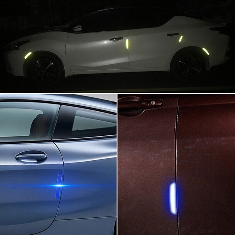 4pc 5 kleuren autodeur reflecterende sticker waarschuwingstape auto reflecterende sticker reflecterende tapes autostyling veiligheid autodecoratie