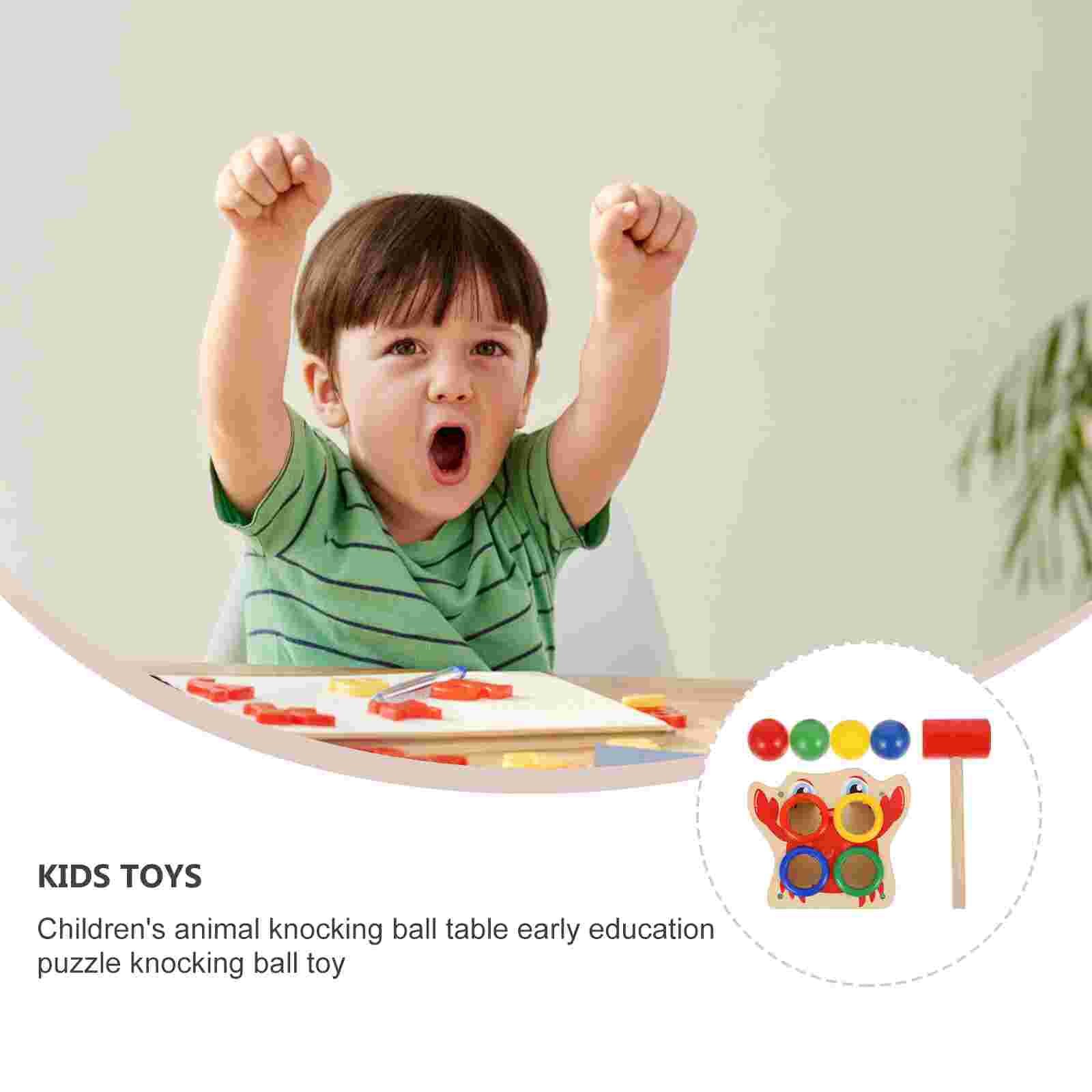 1 set kinderspielset mit holztieren zum klopfen, lernspielzeug für kinder