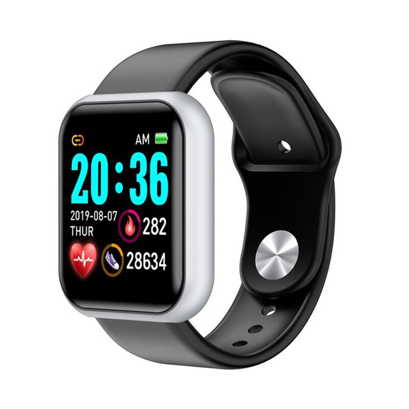 Bluetooth Smart Horloge Vrouwen Mannen Smartwatch Voor Android Ios Smart Klok Fitness Tracker Siliconen Band Waterdicht Hartslag: Sliver Black