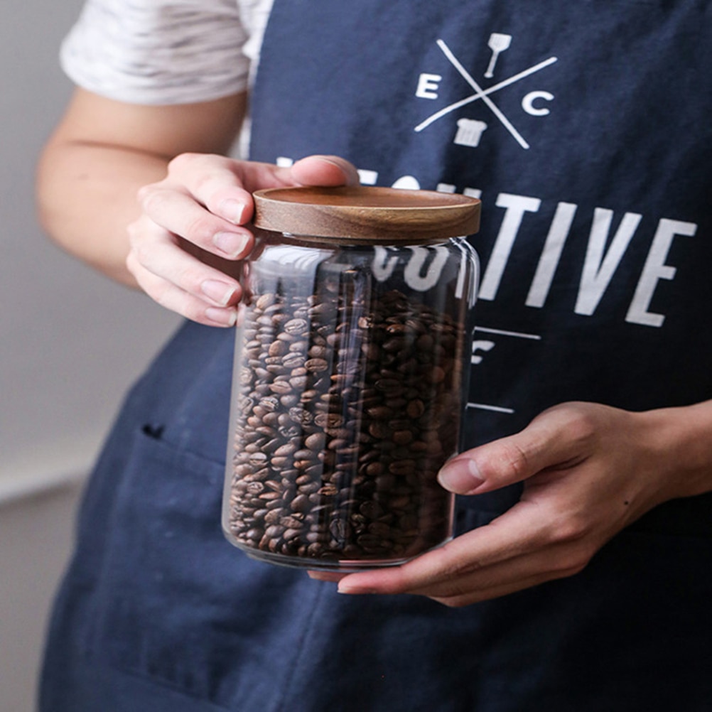 Glas lufttæt dåse køkken opbevaring flasker krukker med låg madbeholder korn te kaffebønner korn slik krukkebeholdere