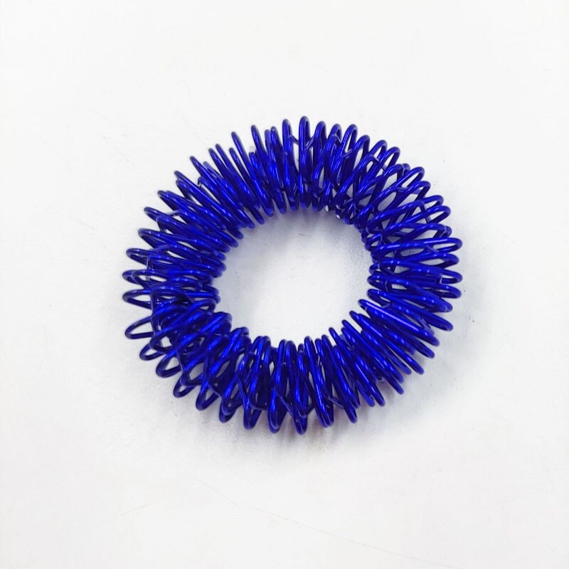 Anillo sensorial antiestrés para niños, juguete para aliviar el estrés, con manecillas de primavera, antiautismo y acupresión, 5 uds.: 5pcs Blue