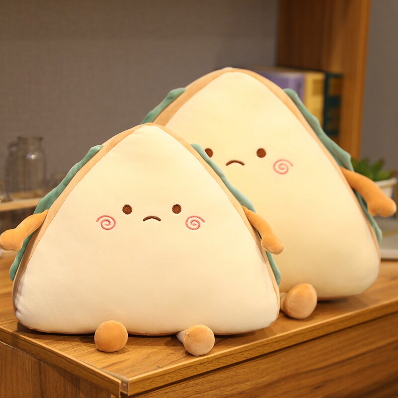 Yeaknow Cute Sandwich Plush Toy Soft Bread Plush Throw Pillow Cartoon Hug Pillow Cushion Home Decor