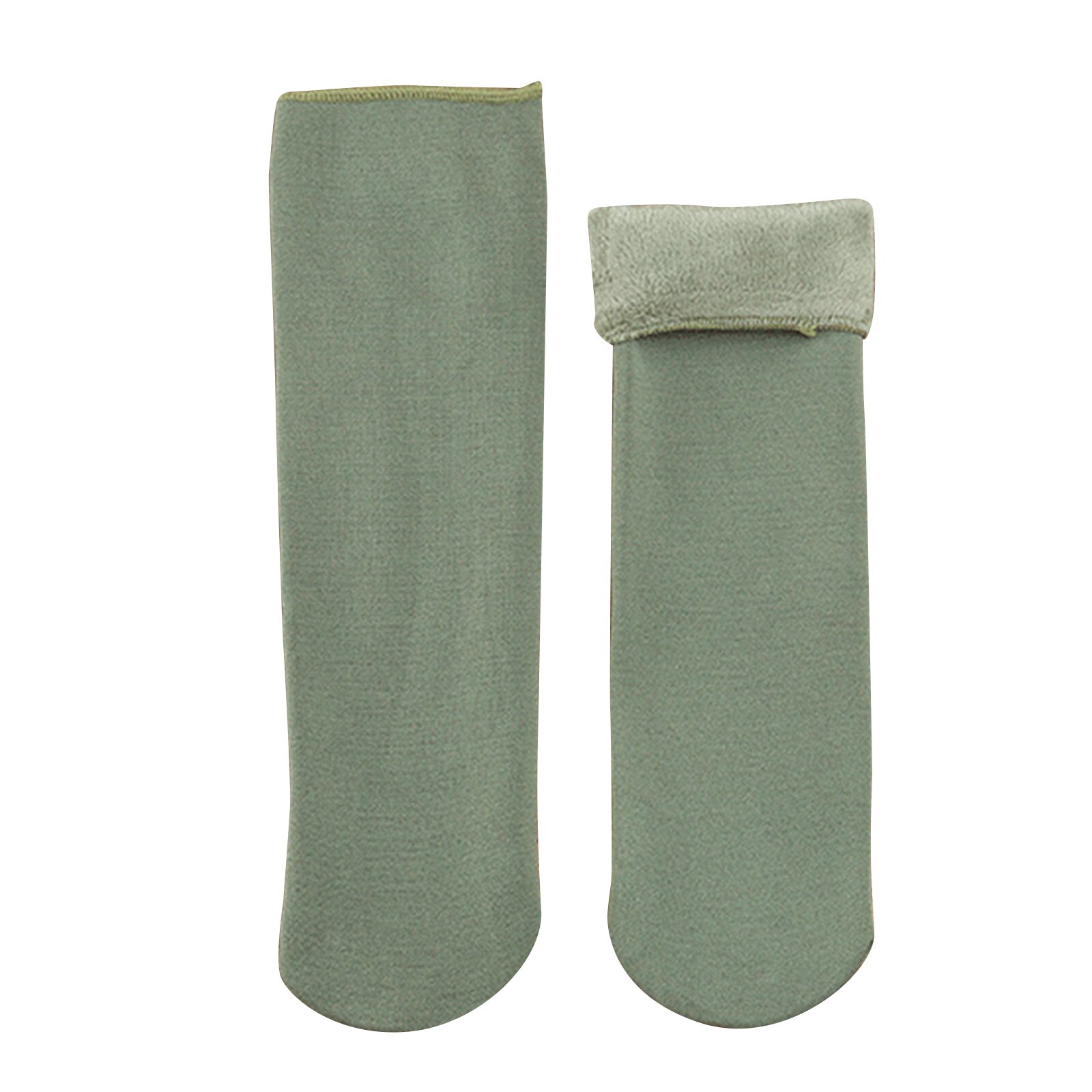 5 pares de calcetines de nieve de las señoras más los calcetines gruesos del tubo del terciopelo que engrosan el calcetín grueso forrado del forro polar WHShopping: Green