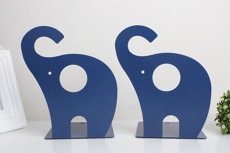 2 Pcs/Set Cute Giraffe and Elephant Book Stand Cartoon Metal Bookend Reading Book Holder Shelf: G