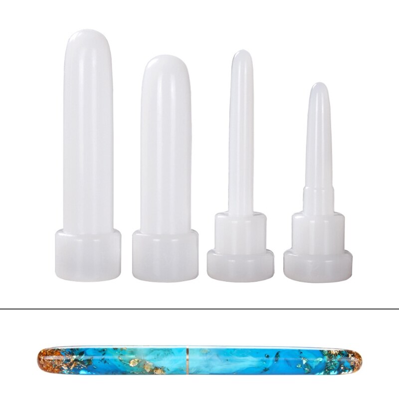 1 Set Brunnen Stift Epoxy Harz Form Zylinder Stift Form Silikon Form DIY Handwerk Kerze Casting Werkzeuge: A