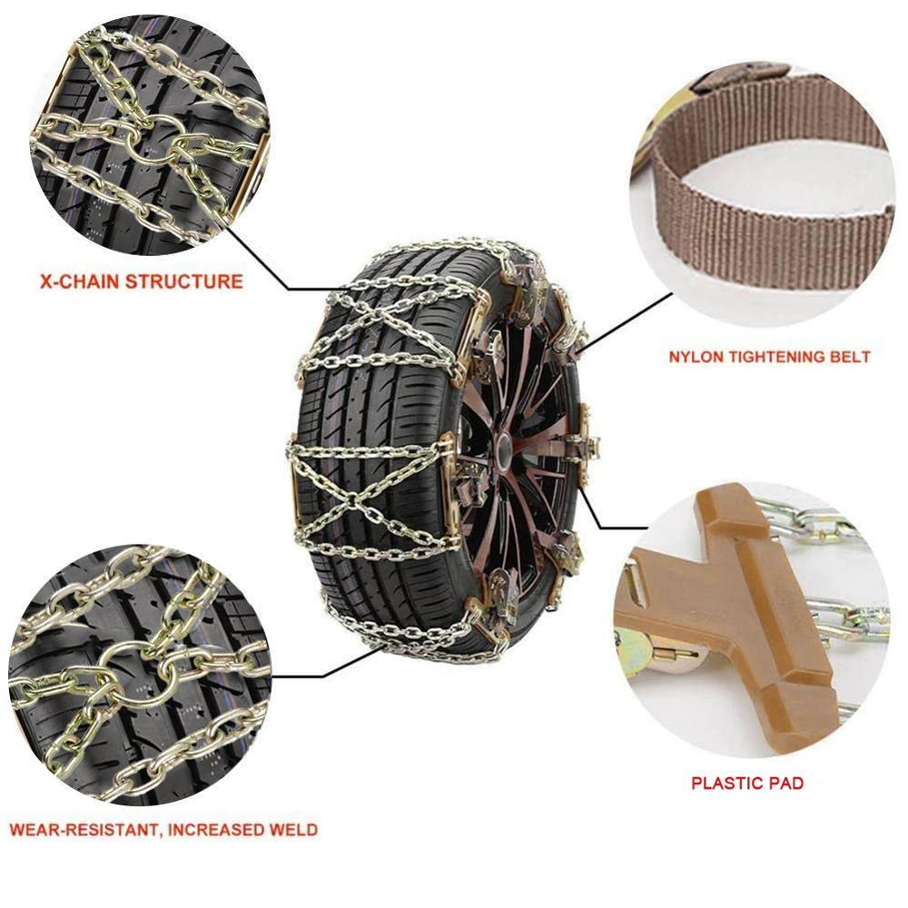 Chaînes à neige de voiture Composite réglable pneu chaînes à neige anti-dérapant chaîne à neige d'urgence avec largeur de pneu varier 8 pièces/ensemble
