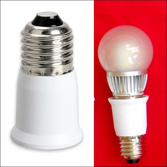 1pc led-lichtadapter  e27 to e27 verlengfittingen voet clf led-lamp lamp adapter converter stekker verlengstuk led-licht accessoires