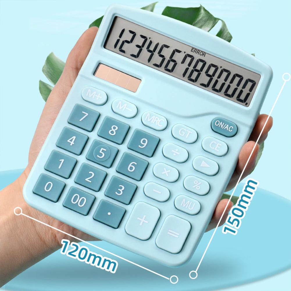 12 Digits Electronic Calculator Desktop Big calculator LCD Display Screen Solar Battery Dual Power for School Home Calculator