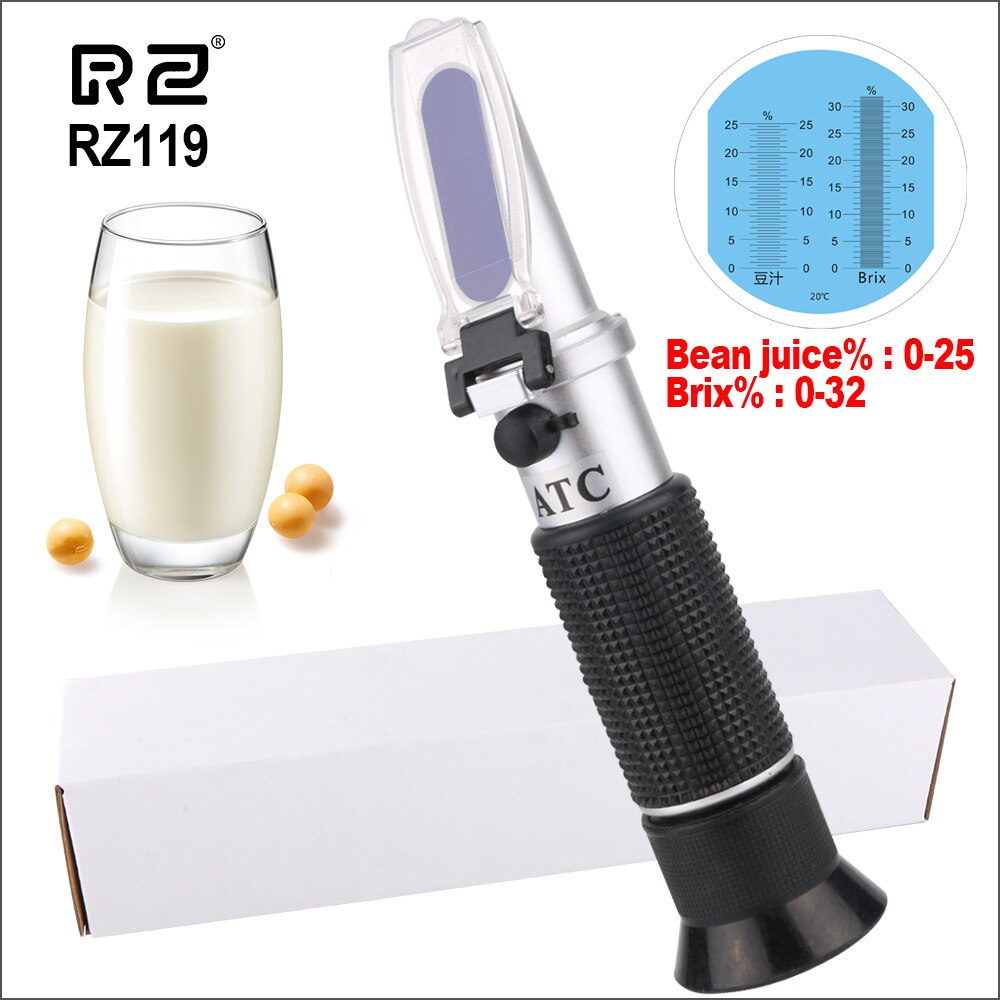 Rz Refractometer Soja Sap Meter Handheld Draagbare Refractometro Brix 58-90% Suiker Meter Fruit Suiker Tester Refractometer: RZ119-whitebox