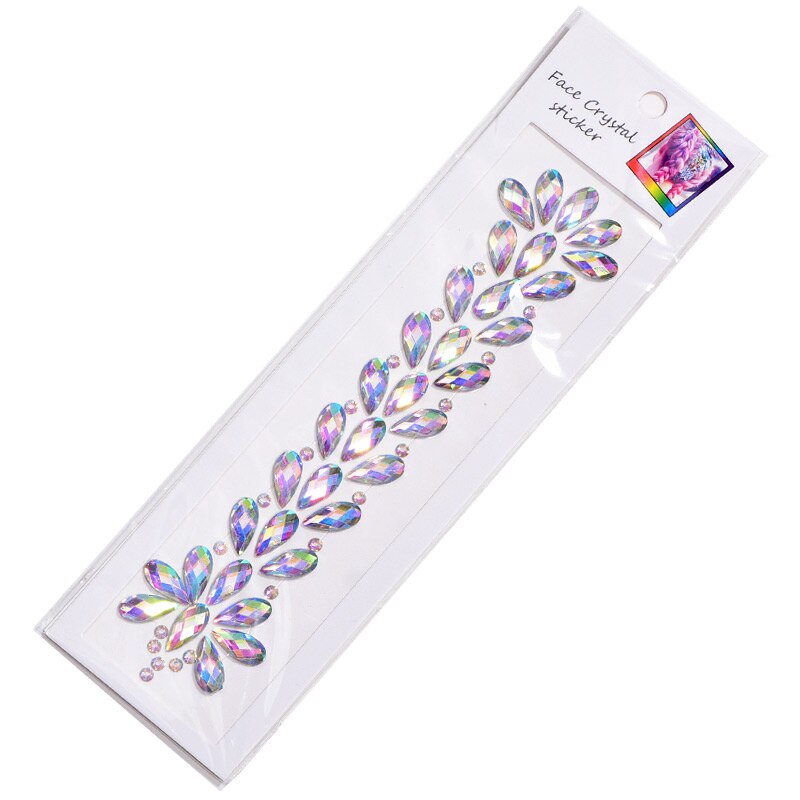 6 Sets Mode Lichtgevende Haar Stickers Gems Haar Body Tijdelijke Tattoos Haar Stickers Gems voor Maskerade Festival Partij B3886: F02