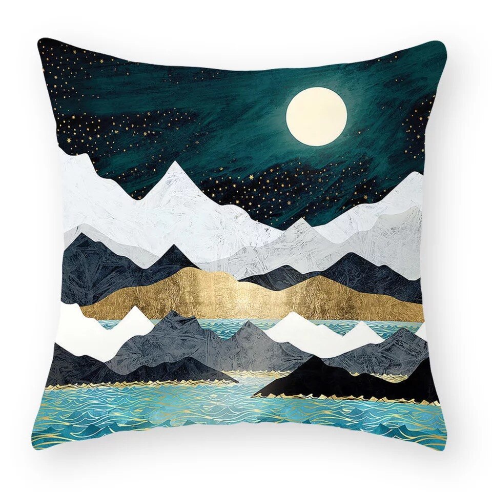 Landschaft Geometrie Serie Pfirsich Haut Samt Kissenbezug Mikro Faser Hause Dekoration Kissen Decke Abdeckung