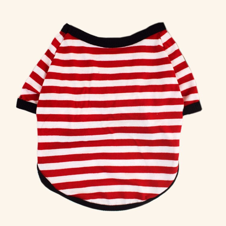 De rayas de verano perro camiseta chaleco ropa para mascotas para pequeños perros Yorkshire Terrier Shih Tzu camisas cachorro gato ropa de chaleco para perro: 2XL 8KG-10KG / Red