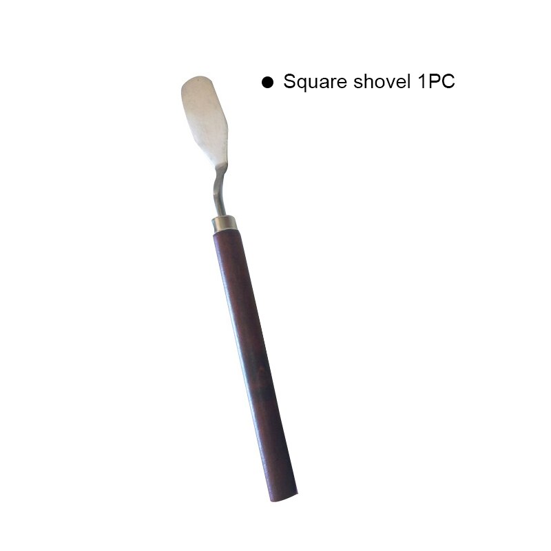 Juego de espátulas profesionales de acero inoxidable, juego de 5 unidades, paleta de cuchillos para pintar al óleo, herramienta de pintura de Arte Fino, juego de cuchillas flexibles: Square shovel 1PC