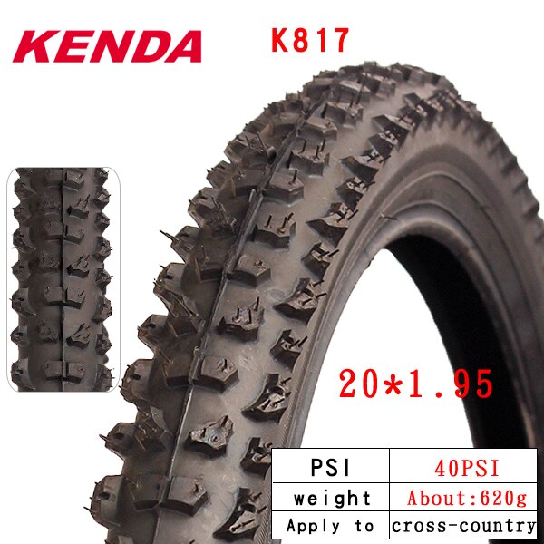 Kenda mountain bike tire k817 steel wire 406 20*1.95 26inch 26 * 1.95 large tooth pattern bicycle tire: K817 20x1.95
