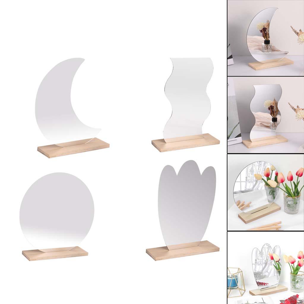 Makeup Mirror ,Irregular Aesthetic Vanity Mirror Frameless, Decorative Desk