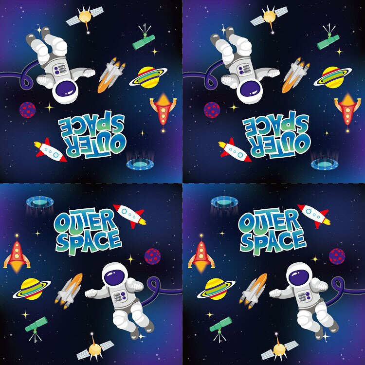 Outer Space Astronaut theme Party Tablecloth Happy Birthday Party Decor for Boys 1st Paper Tray Set Disposable Party Supplies
