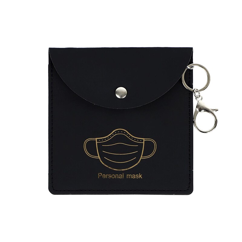 Mask Anti-pollution Temporary Storage Bag Portable Leather Storage Box Disposable Face Shield Save Container Masks Organizer: B Black