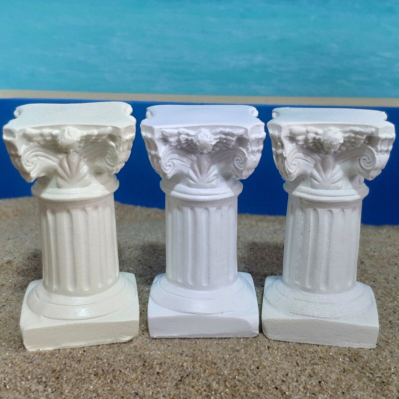 Garden Decoration Resin Roman Column Sculpture Europe Classical Architecture Mini Roman Column Statue Shooting Scene Decor