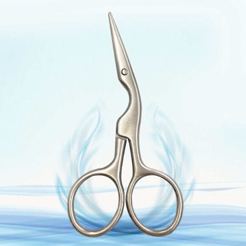 Stainless Steel Mini Portable Curved Mustache Nose Ear Hair Remover Scissor Trimmer Safety Tips