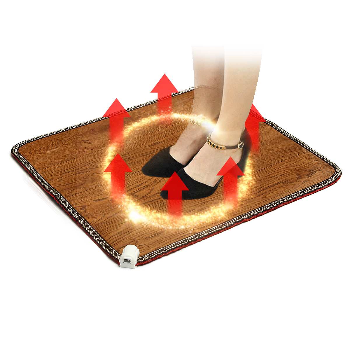 Lederen Verwarming Voet Mat Warmer Elektrische Verwarming Pads Voeten Been Warmer Tapijt Thermostaat Warming Gereedschap Thuis Kantoor 3 Maten