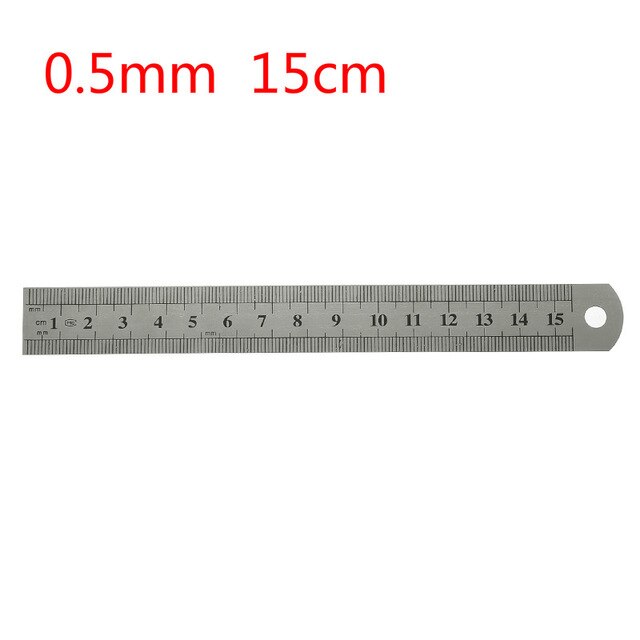 1 Uds 50/30/20cm/15cm escala a doble cara herramienta de medir recta de acero inoxidable, regla suministros de oficina escolar 0,5mm/0,7mm