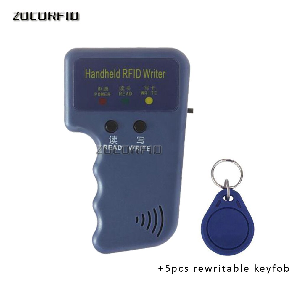 Håndholdt 125 khz  em4100/tk4100 rfid kopimaskine writer duplikator programmeringslæser: Sæt af  -1