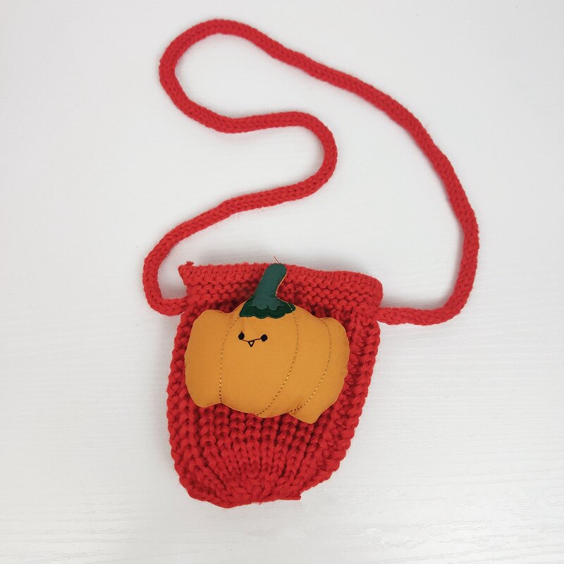 1 Piece Ginger Yellow Fruit Green Instagram's Girls' Stylish Knit Mini Bag Wool Coin Purse