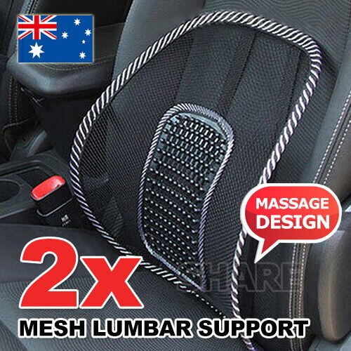 1 unidad de respaldo Lumbar de malla, cojín, Corrector de postura de asiento, coche, silla de oficina, suministros para el hogar: Default Title
