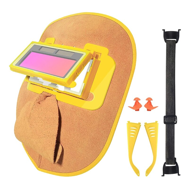 Lashelm Lassen Voor Hals Gezicht Bescherming Lederen Kap Lassen Accessoires Past Alle Soorten Lassen Helm