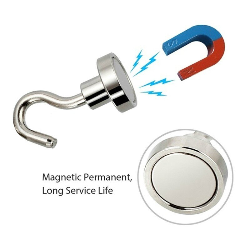 Neodymium Ijzer Borium Krachtige Magneet Haak E16 Magnetische Haak Zuignap Anti-Collision Magnetische Haak Metalen Sterke Magnetische Haak