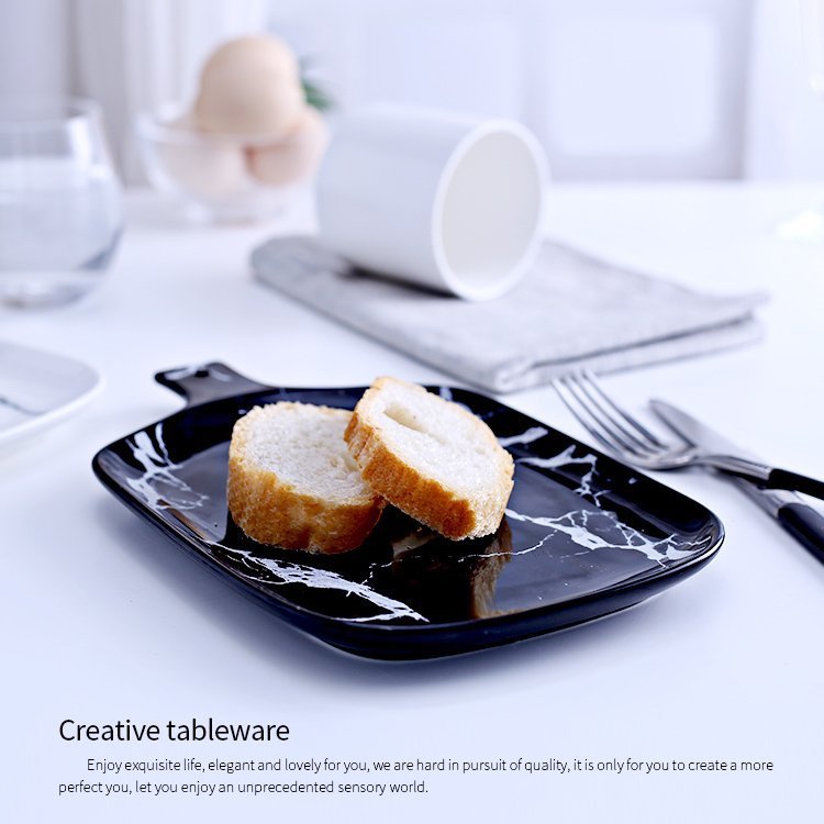 Preto grão de mármore da cozinha louça pratos pratos Placa bandeja de comida simples decoração utensílios de cozinha salada bandeja