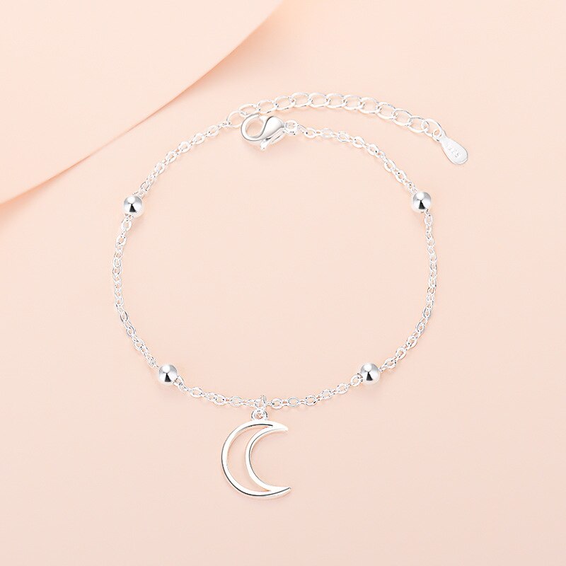 2022 nova lua representada coração pulseira feminina mão corrente personalidade moda jóias s925 prata acessórios