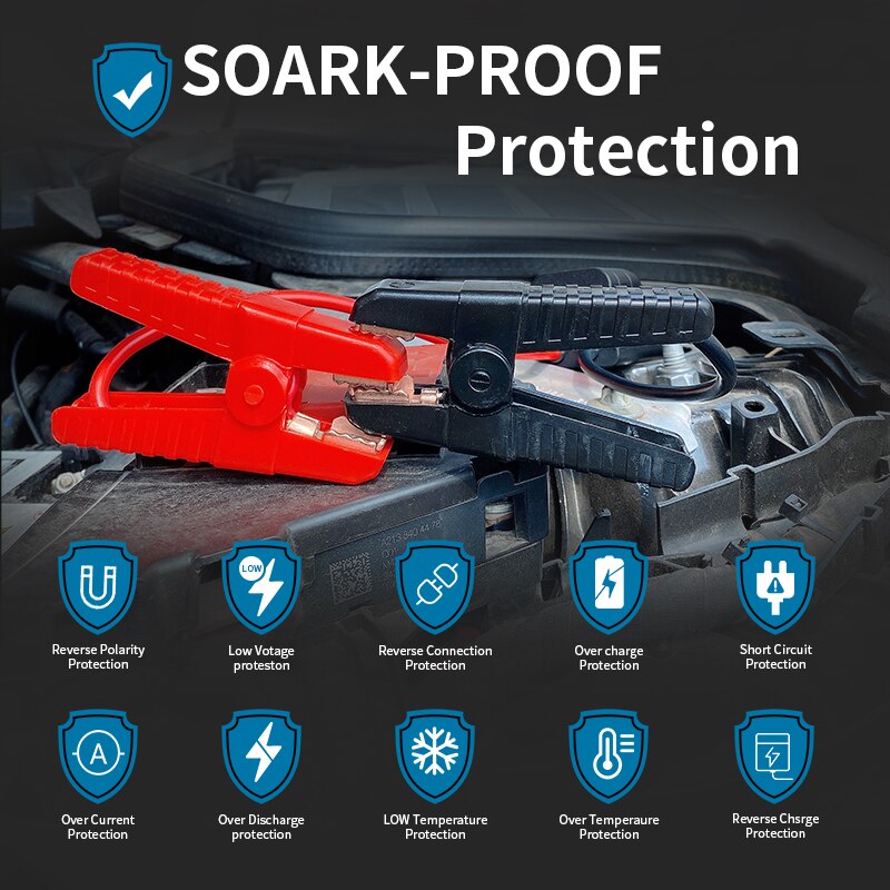 28000mAh Car Jump Starter Power Bank 1200A Portable Car Battery Booster Charger 12V Starting Device For Petrol Diesel Car