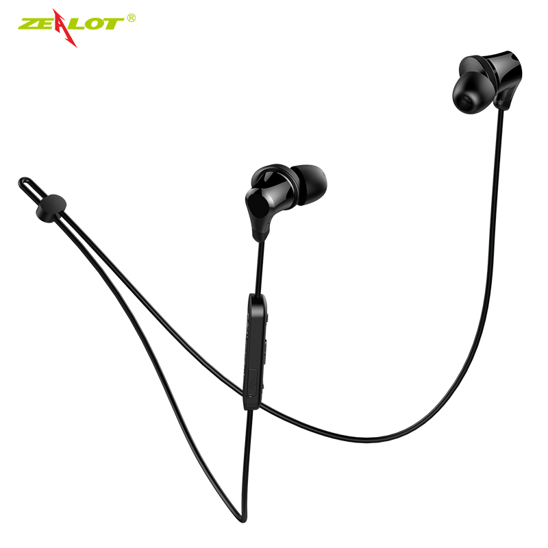 ZEALOT H11 Sport Bluetooth Earphone Running Waterproof Wireless Headphones Handsfree Headset with Mic for Phones connect 2 devic: Black