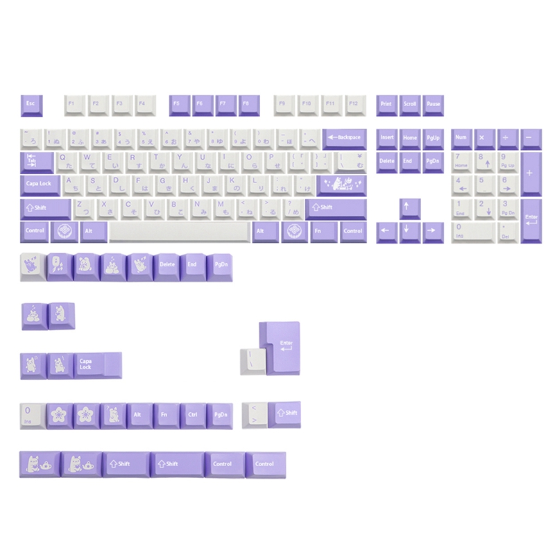 135 Key/Set Tuzi Theme PBT Dye Subbed Keycap for MX Switch FL980 Mechanical Keyboard Gmk Keycap Key Caps: Japanese