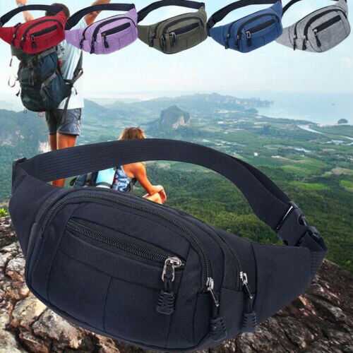 Travel Bum Bag Fanny Pack Waist Bag Zipped Outdoor Sports Shoulder Bag Pouch