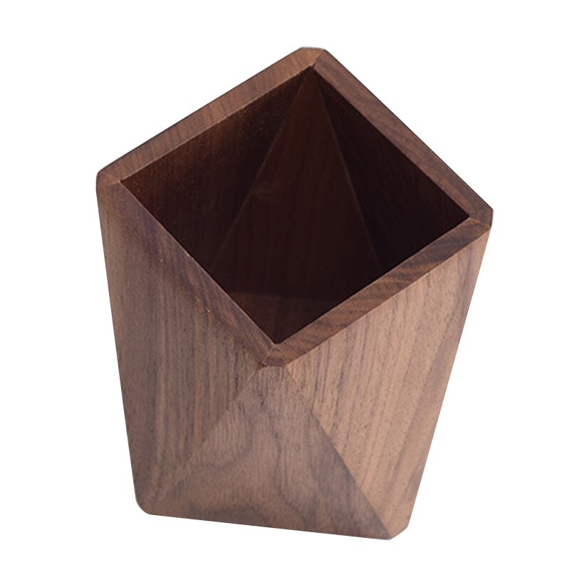 Nature Walnut Wood Pen Holder Desk Writing Stationary Organizer Wooden Writing Materials Holder Office School Supplies